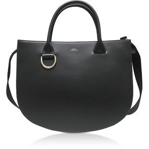 A.P.C. Marion Black Leather Tote Bag